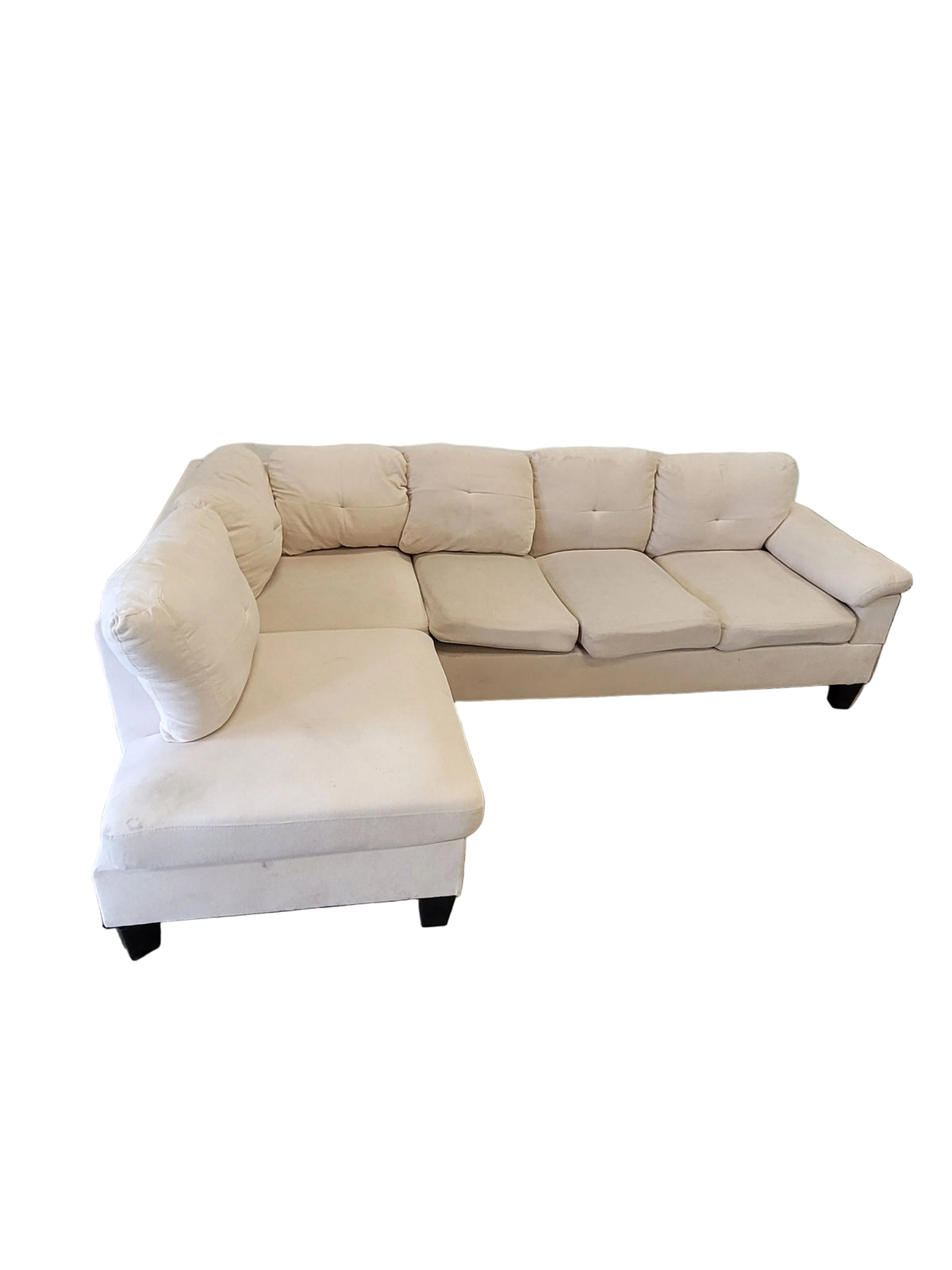 Light Cream L-Shaped Sectional Sofa