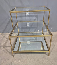 Brass-Look and Glass Side Table