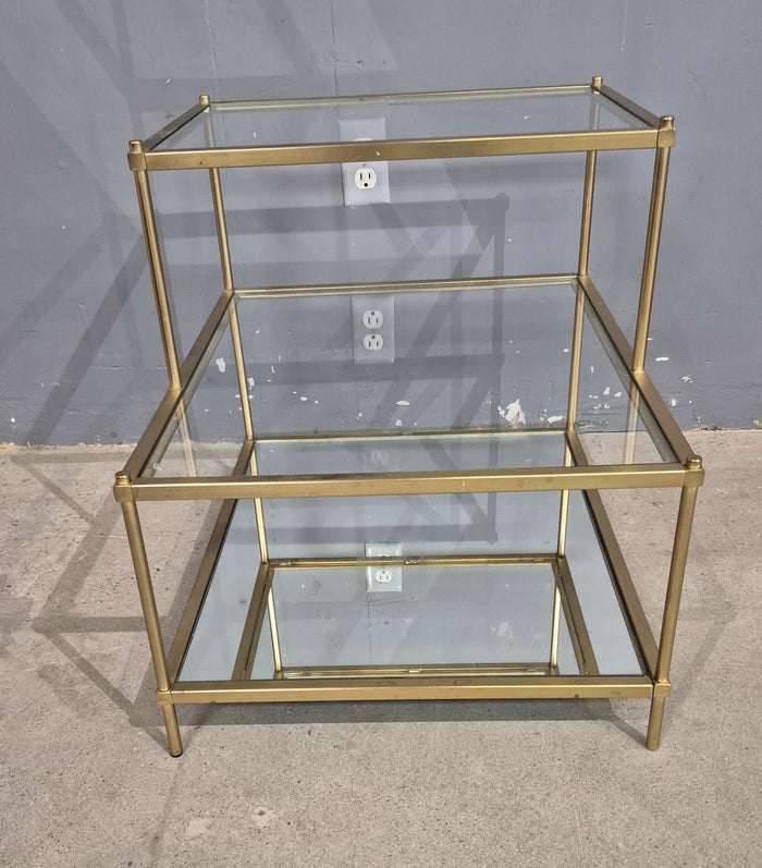 Brass-Look and Glass Side Table
