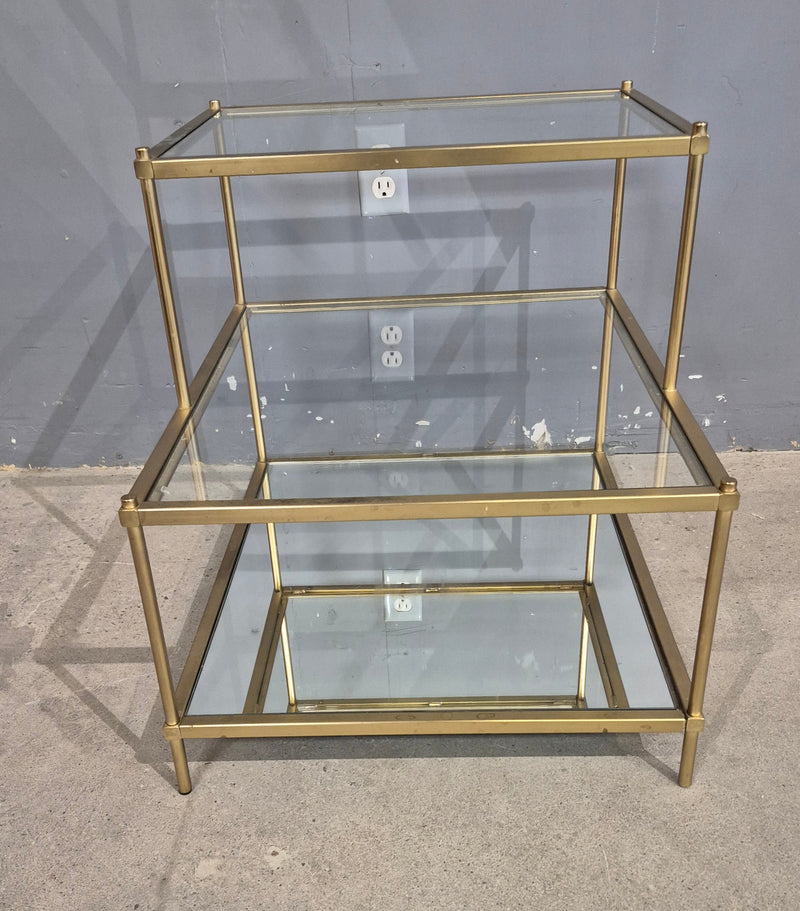 Brass-Look and Glass Side Table