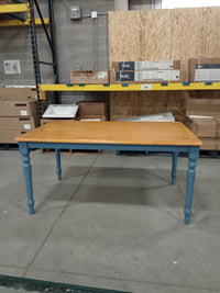 58"W Dining Table W/ Blue Legs