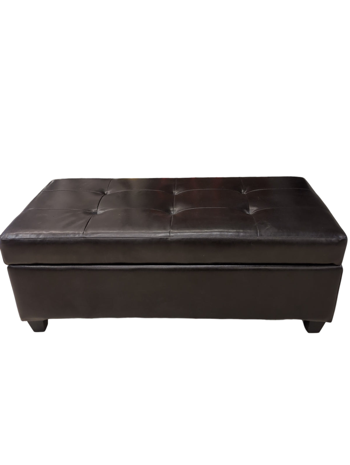 Dark Brown Tufted Storage Ottoman