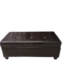 Dark Brown Tufted Storage Ottoman