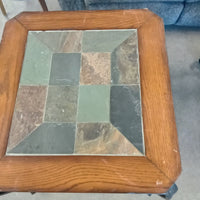 26"W Side Table with Tile Inlaid Top