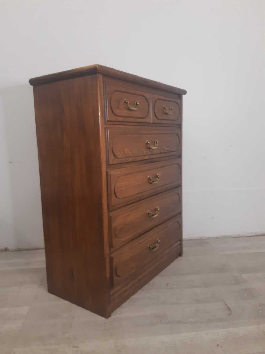 35" Five Drawer Solid Wood Tall Boy Dresser