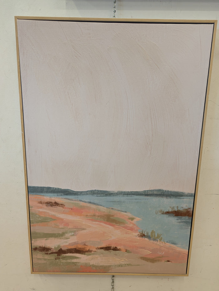 Abstract Shoreline Oil Painting on Canvas Artwork