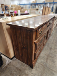 Brown Wood 6 Drawer Dresser with 1 Door