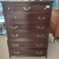38.5"W 6-Drawer Tall Boy Dresser in Dark Wood