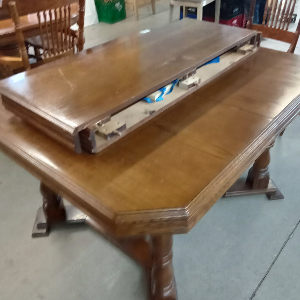 49.5"W Solid Wood Dining Table with Two Leaves