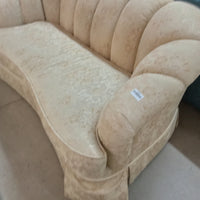 72"W Love Seat in Beige Floral Fabric