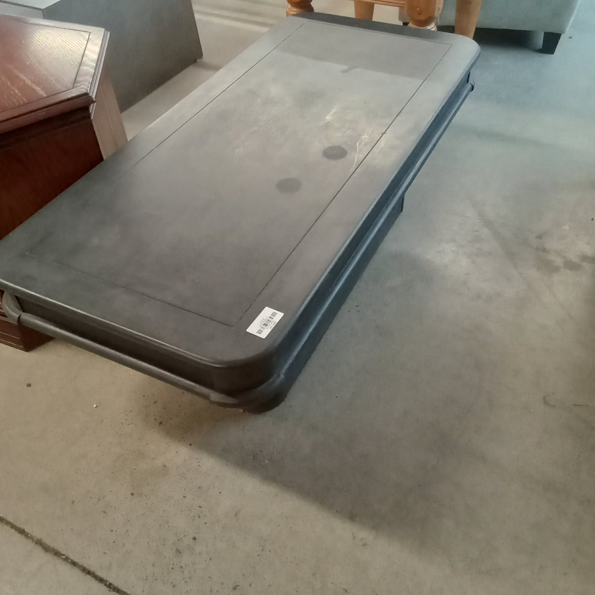 48"W Slate Gray Wooden Coffee Table