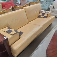90"W Modern Leather Love Seat