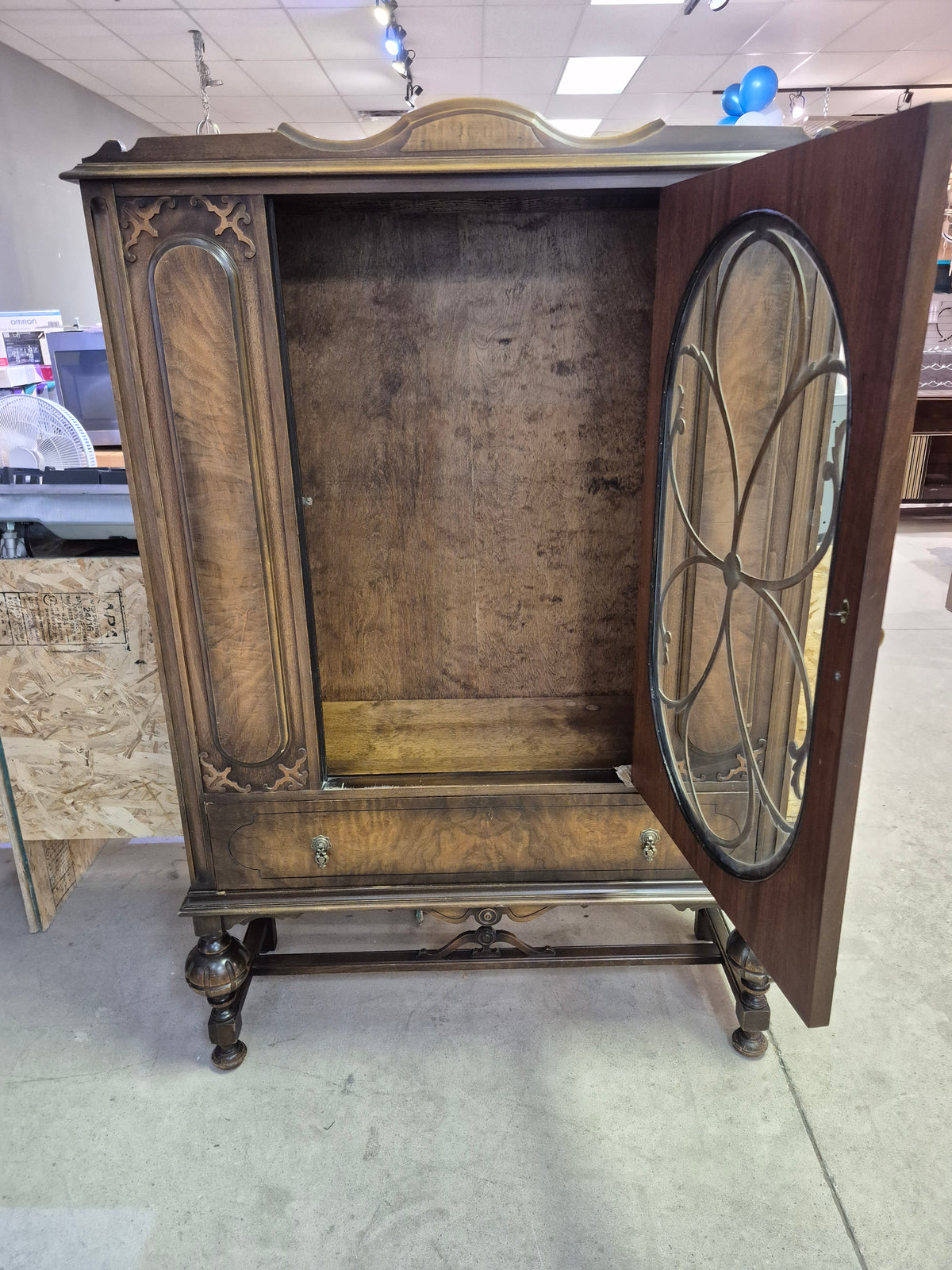 Antique Walnut China Cabinet