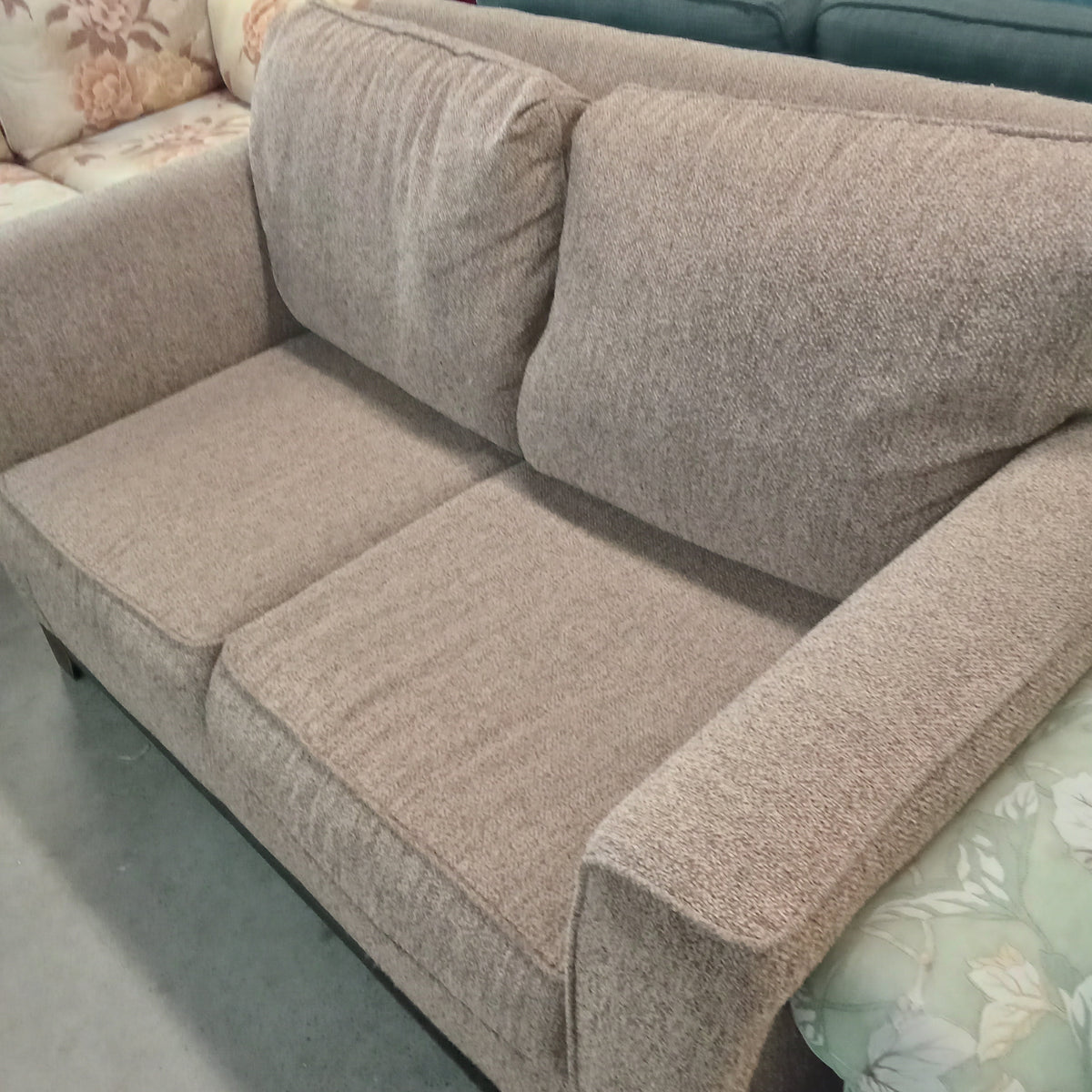60"W Light Brown Fabric Love Seat