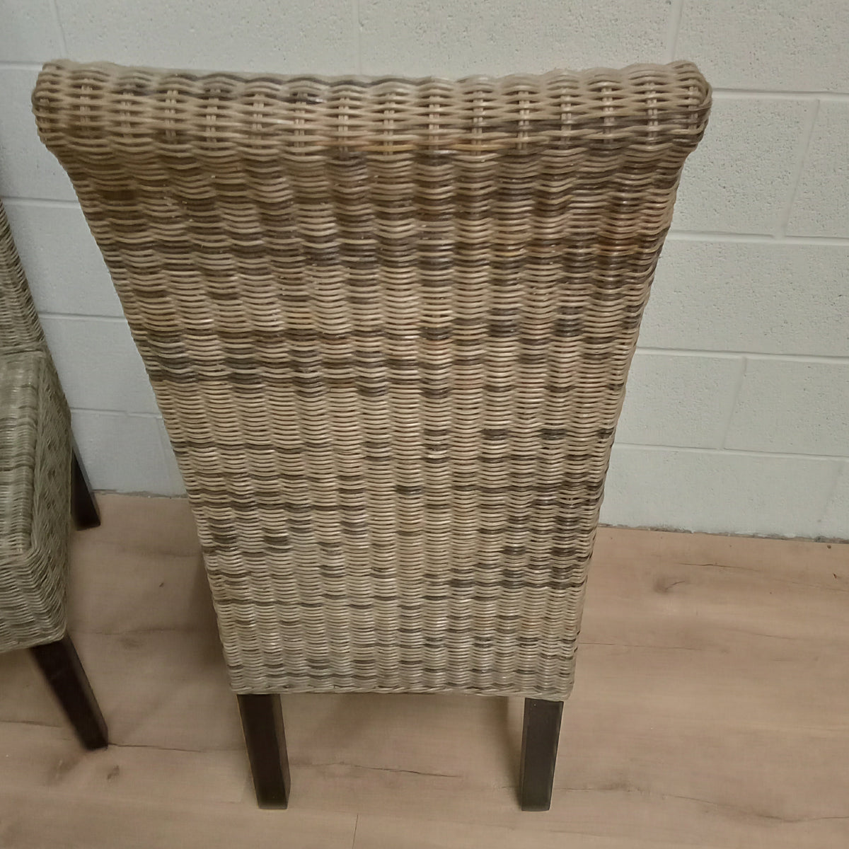 Set of Two Rattan Parson's Style Chairs