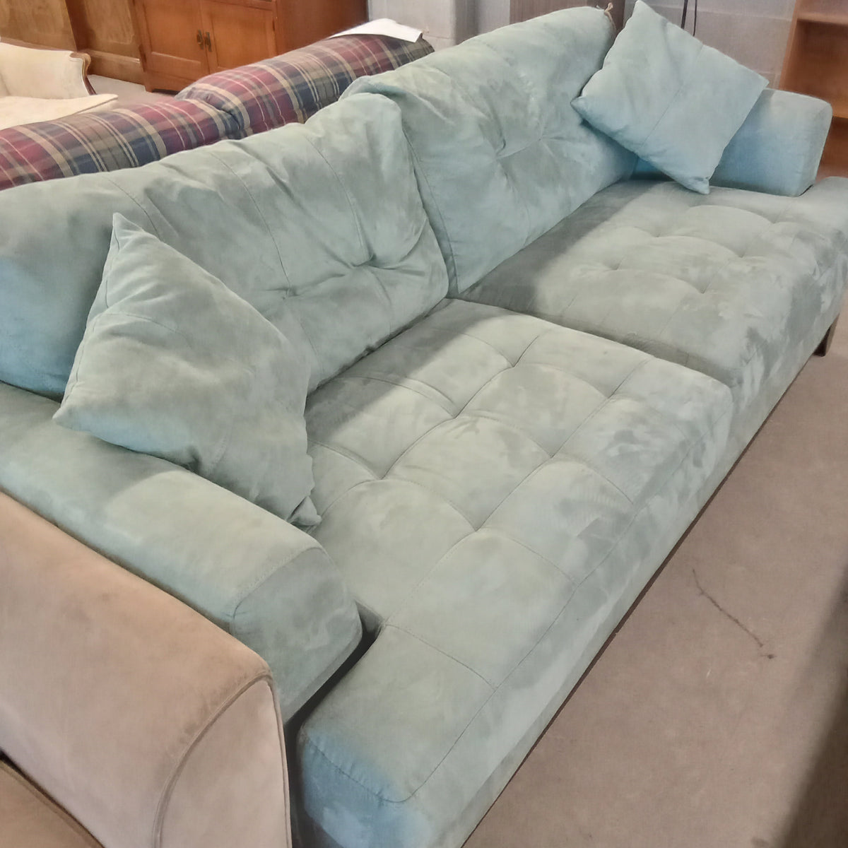 82"W Sea Foam Green Love Seat