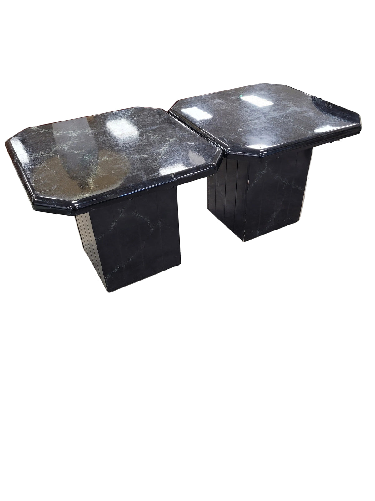 Black Faux Marble Side Table