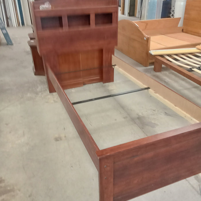 43"W Wooden Bed Frame with Shelving - Twin