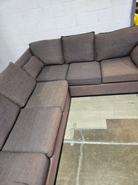 Dark Grey L-Shaped Fabric Sectional Sofa