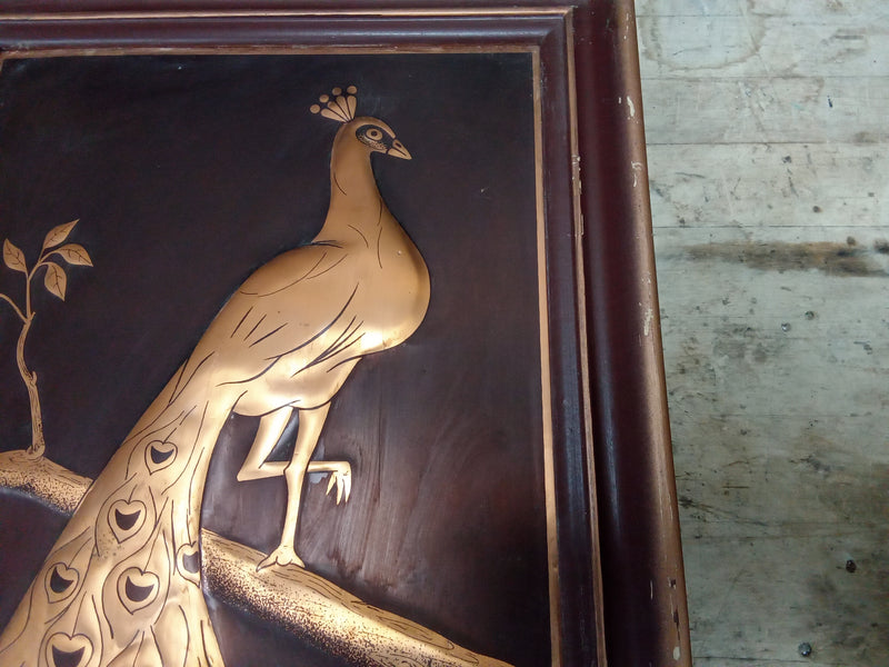 Copper Peacock Wall Art