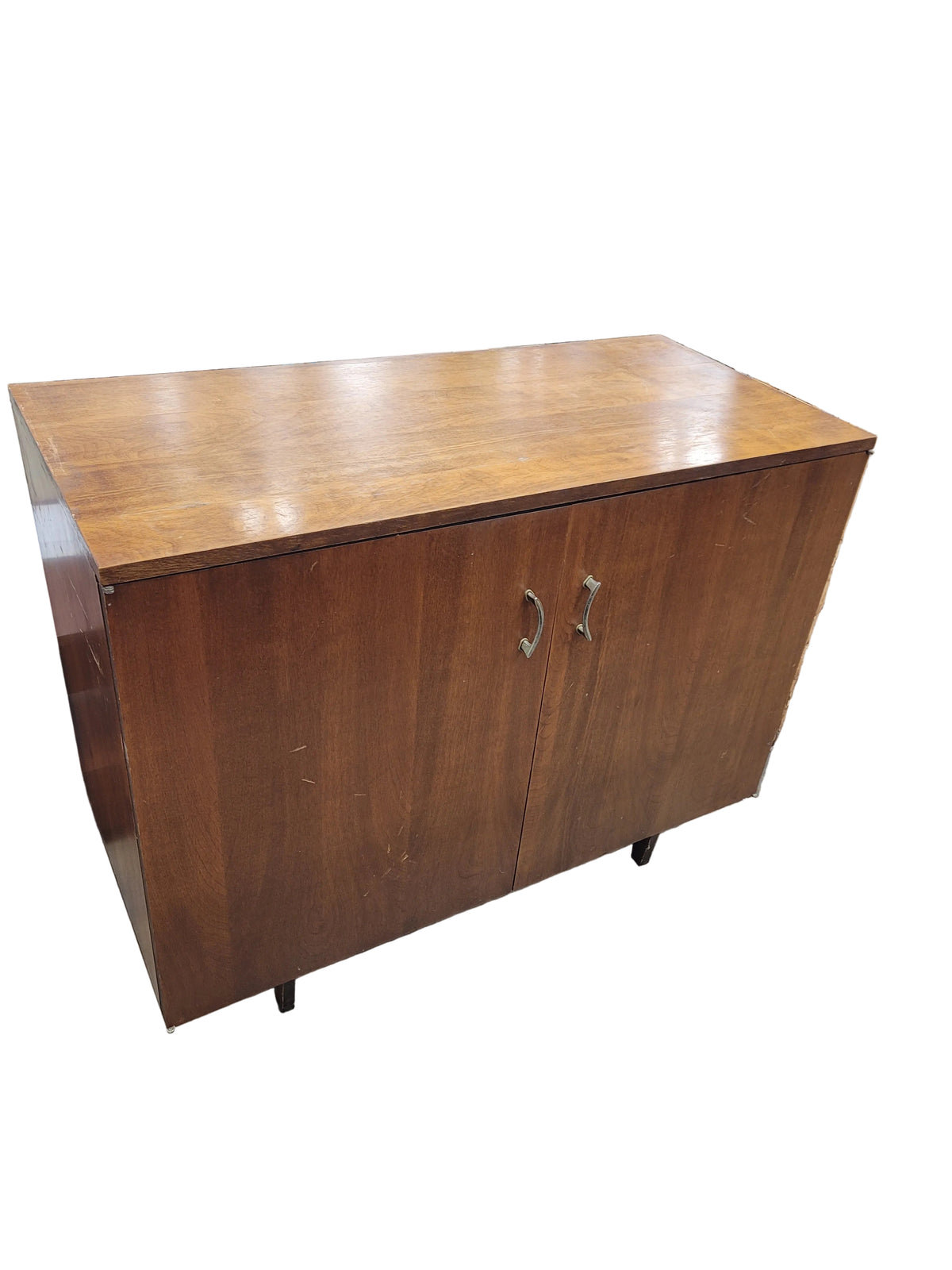 Mid Century Modern Walnut 2-Door Cabinet