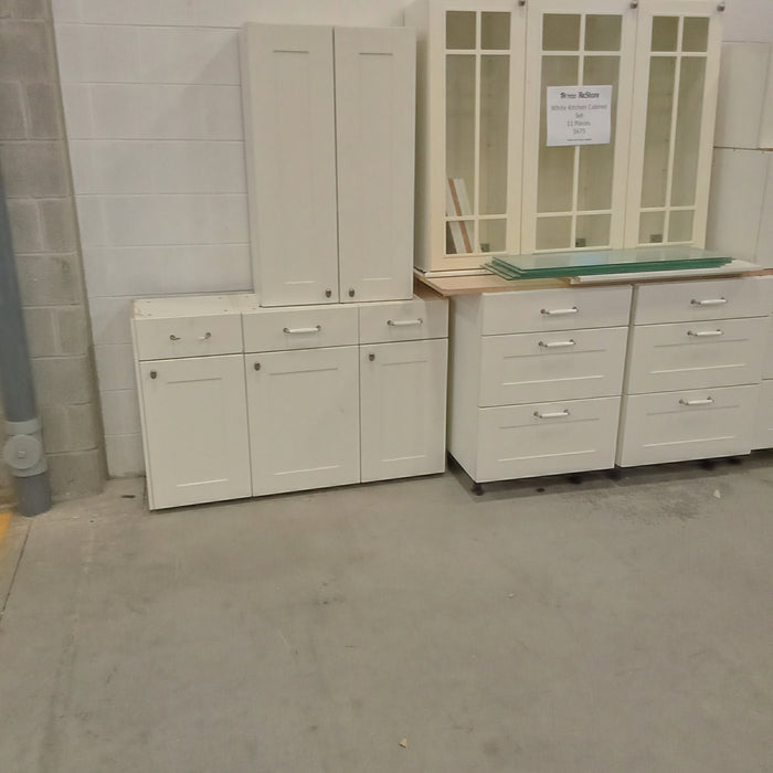 11 Piece White Kitchen Cabinet Set