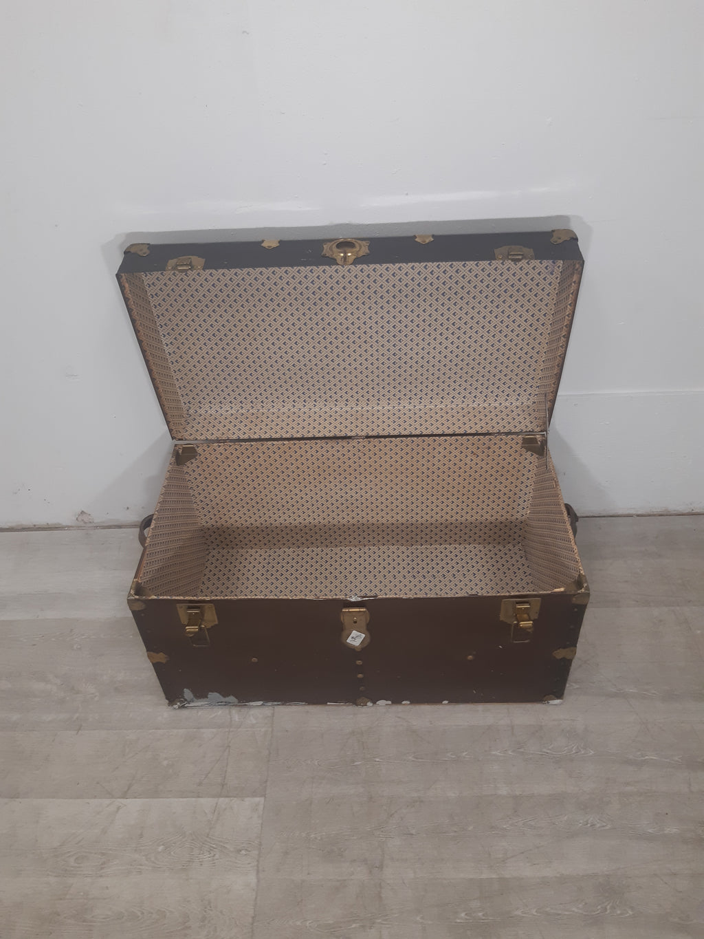 34" Brown Metal Chest