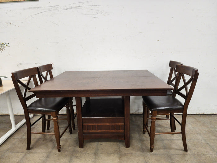 Rectangular Dark Walnut 5 Piece Dining Set