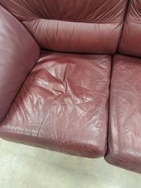 Burgundy Leather Loveseat