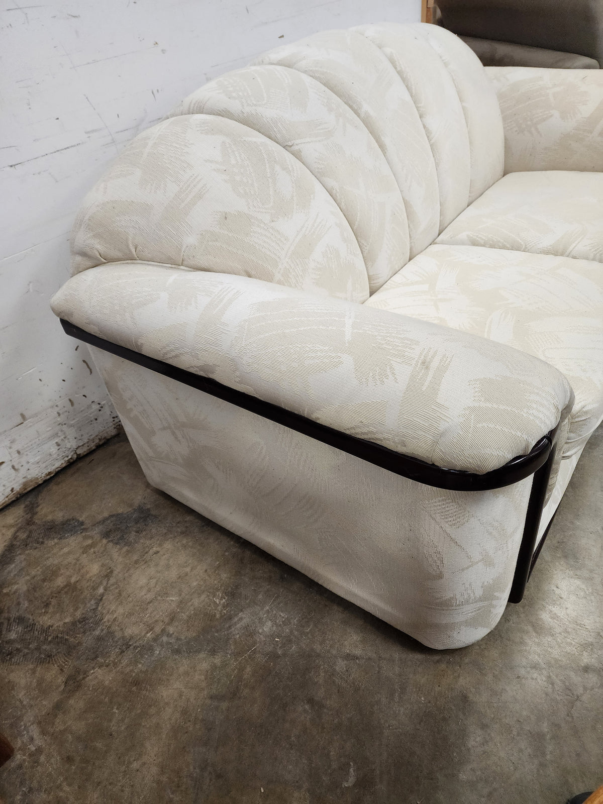 Light Beige Upholstered Loveseat