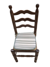 Set of 6 Dark Oak Tone Dining Table Chairs