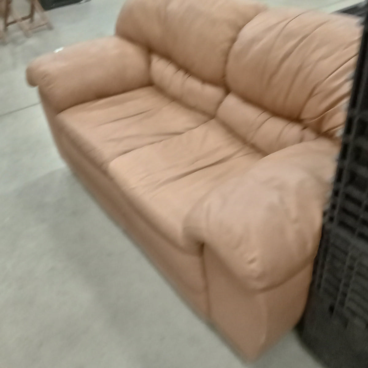 64"W Leather Love Seat in Brown