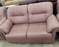Mauve Leather Loveseat