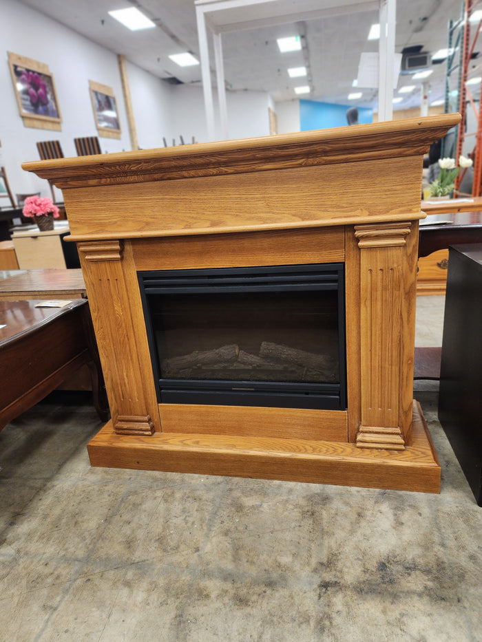 Light Wooden Electric Fireplace