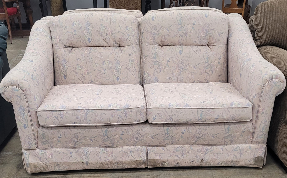 Light Pastel Floral-Patterned Loveseats