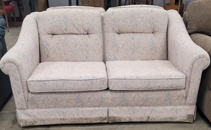 Light Pastel Floral-Patterned Loveseats