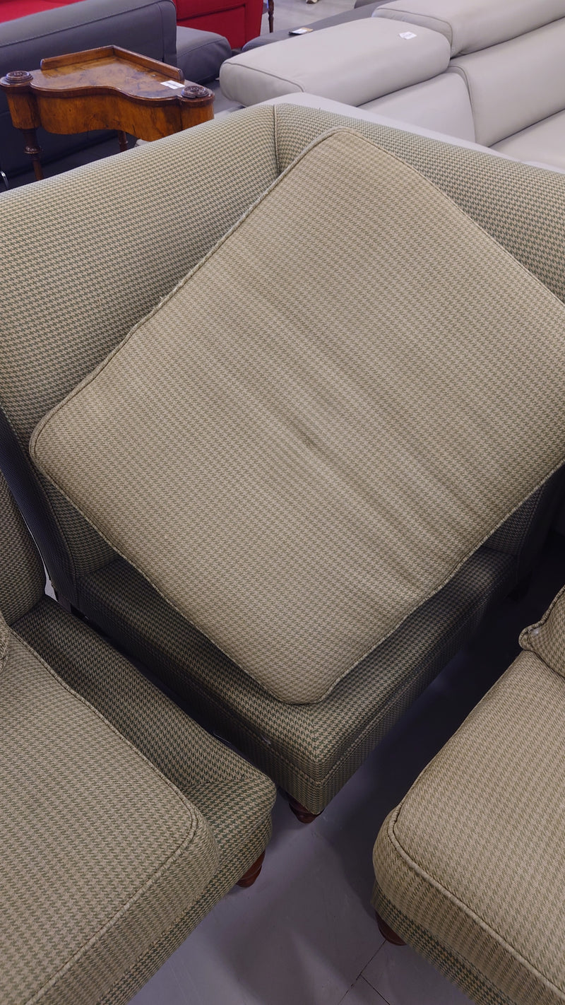 Green L shape sectional fabric sofa