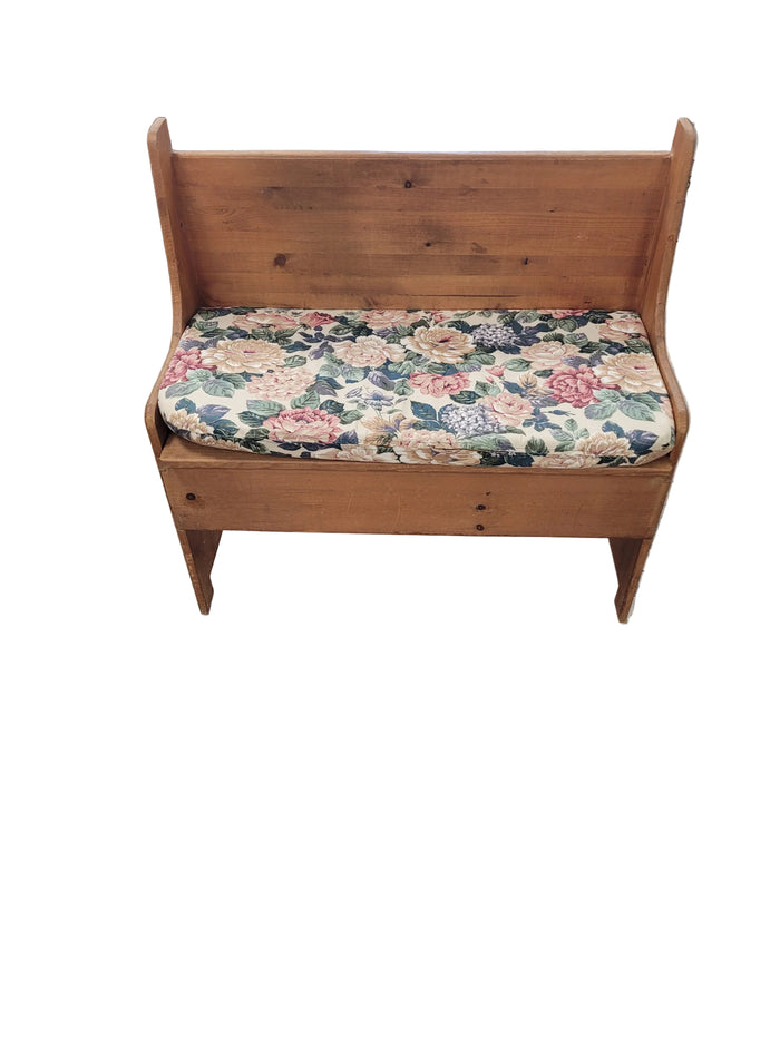 Small Pine Entryway Bench With Storage