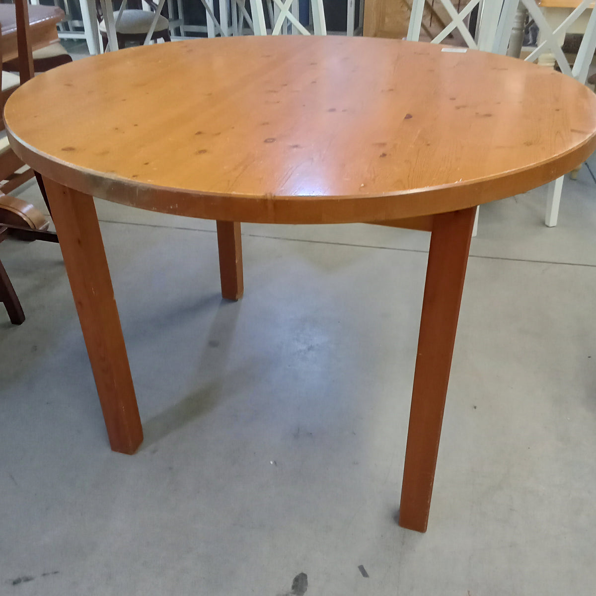 42"Diameter Knotty Pine Dining Table