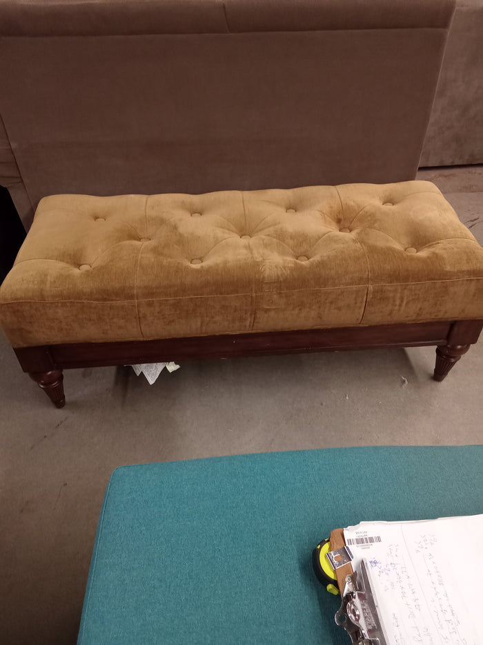 49"W Ottoman on Wooden Base