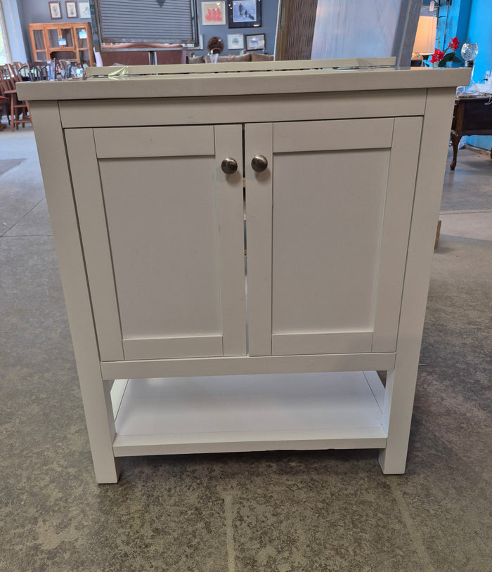 30" White Vanity with Counter