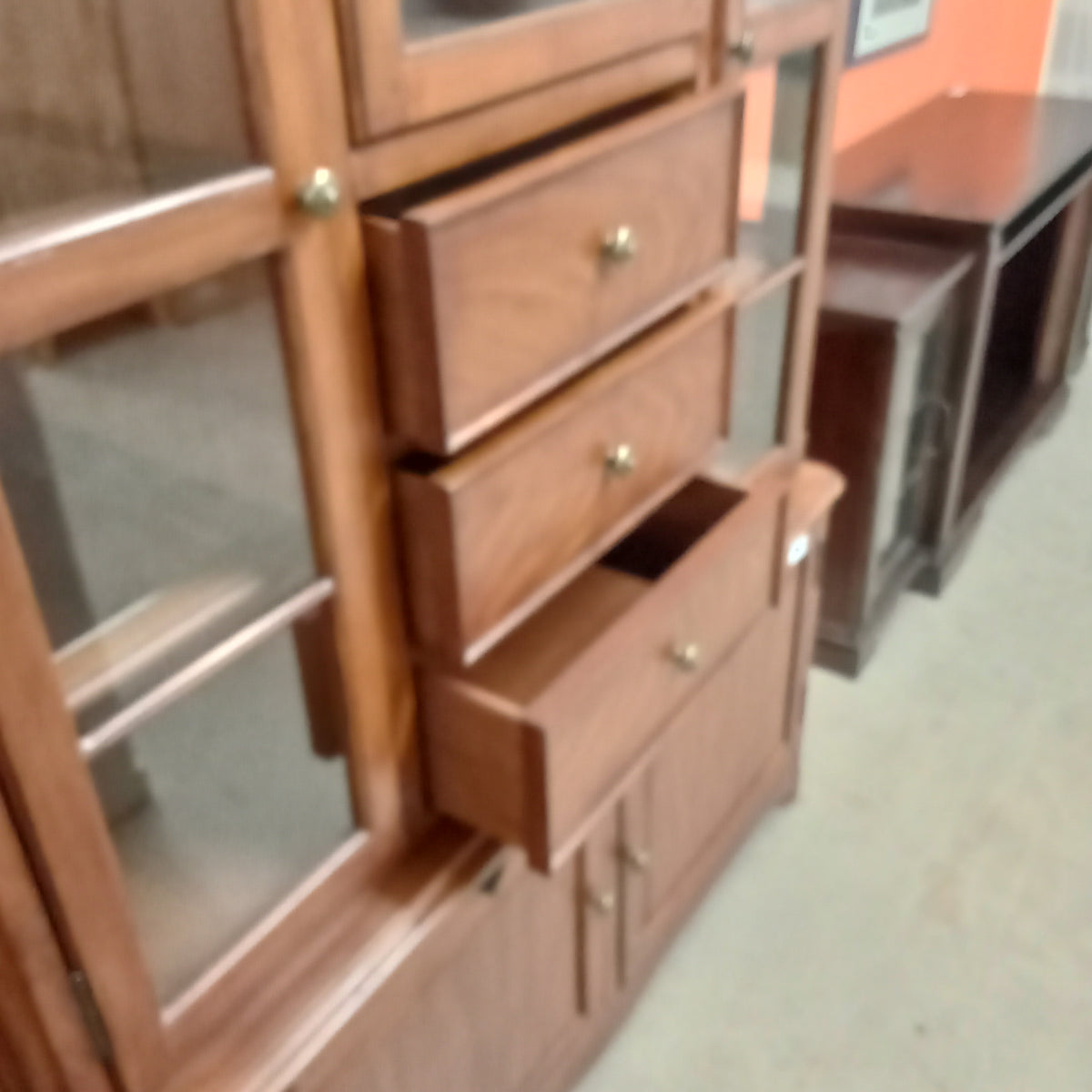 53"W 2-Piece Wooden Display Cabinet