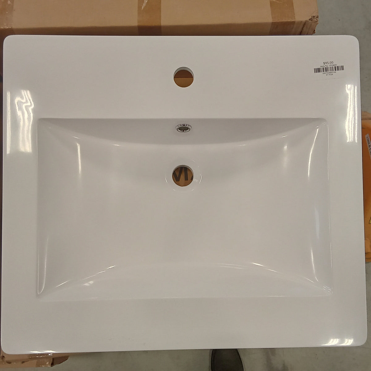 24.5" W White Ceramic Vanity Top VTCM281