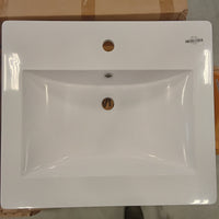 24.5" W White Ceramic Vanity Top VTCM281