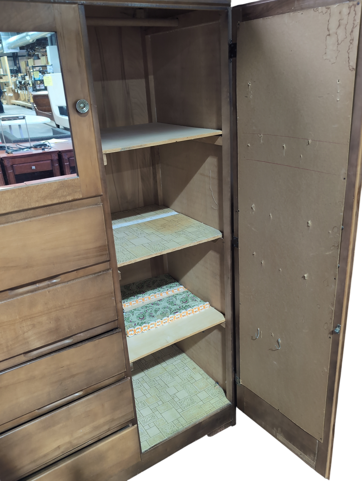 Wooden Dresser w/ Mirrors