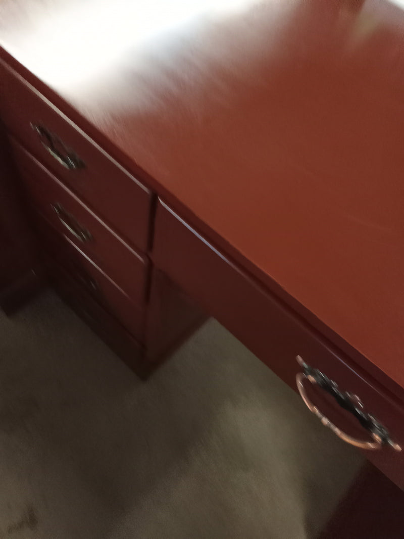 48"W Wooden 9-Drawer Desk