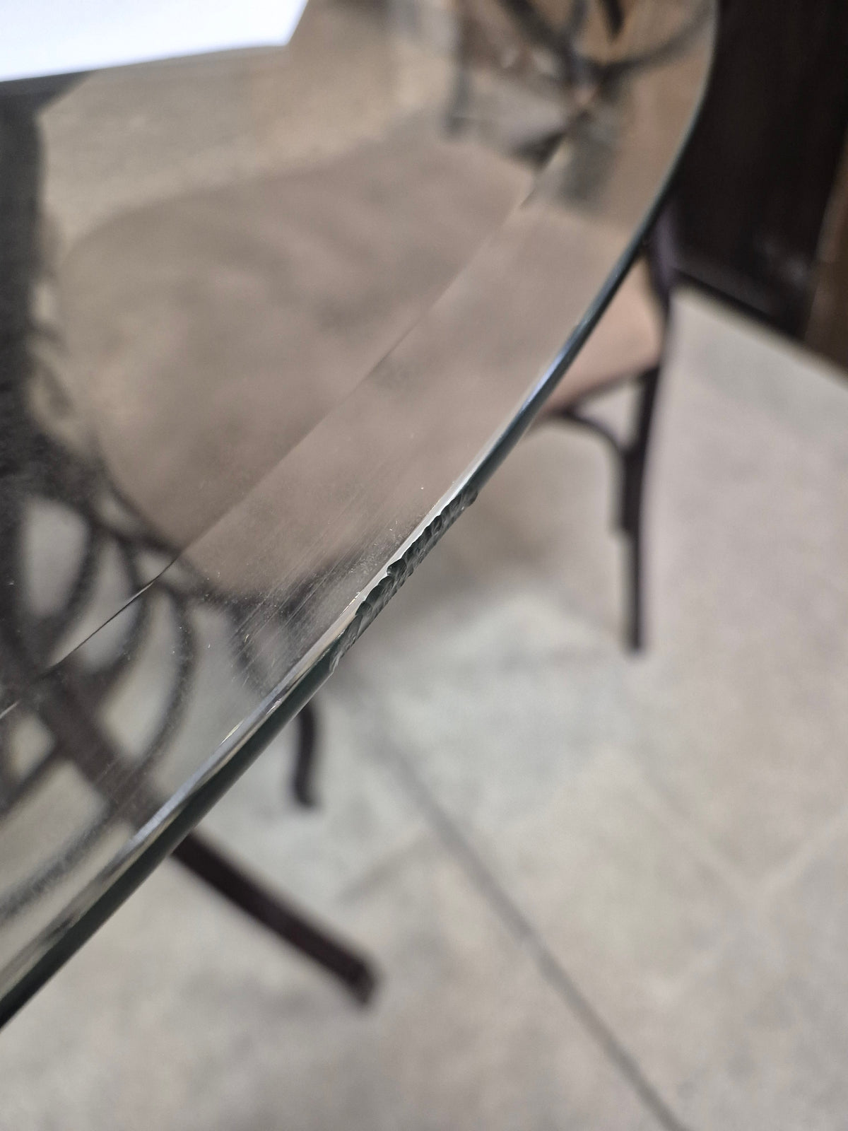 45" Round Glass Top Dining Set with 4 Chairs