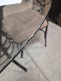 45" Round Glass Top Dining Set with 4 Chairs