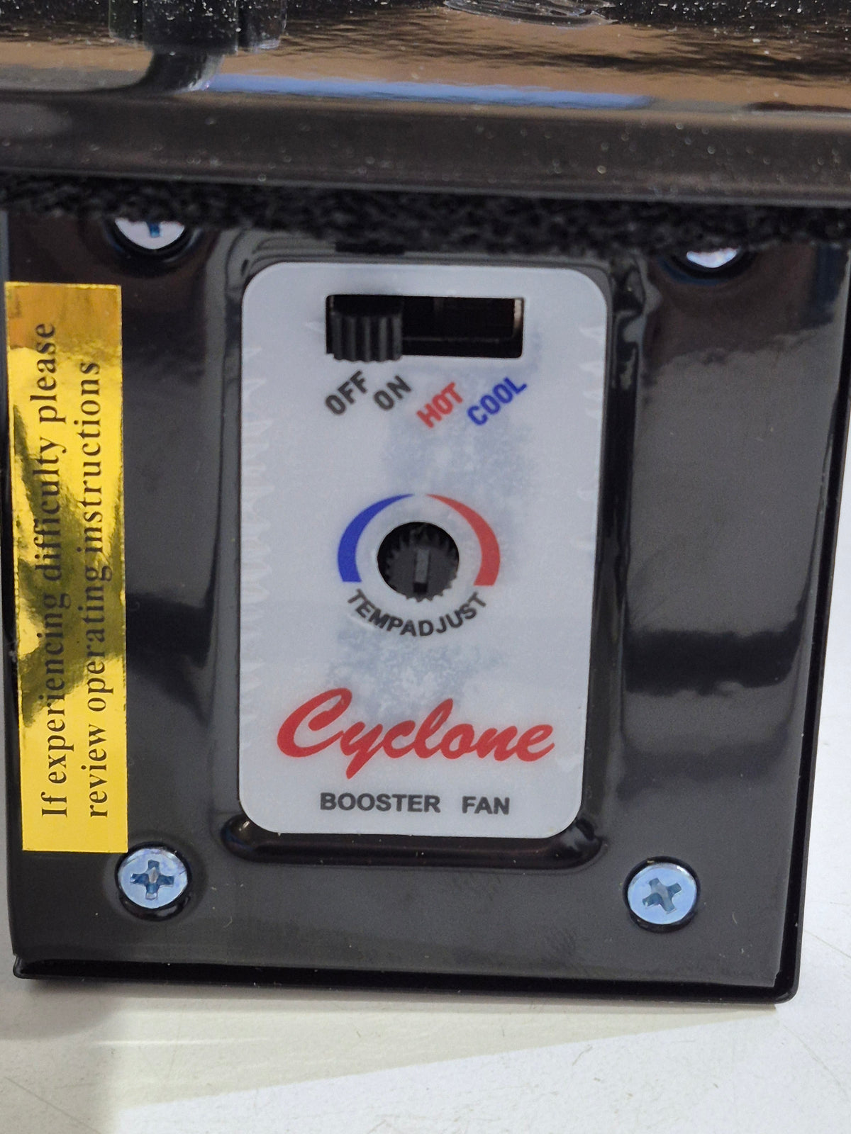 Register Booster Fan Plus in Black with Built-In Thermostat - - Black