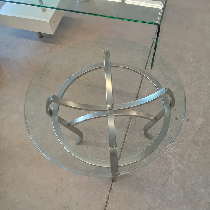 24"Diameter Side Table with Glass Top